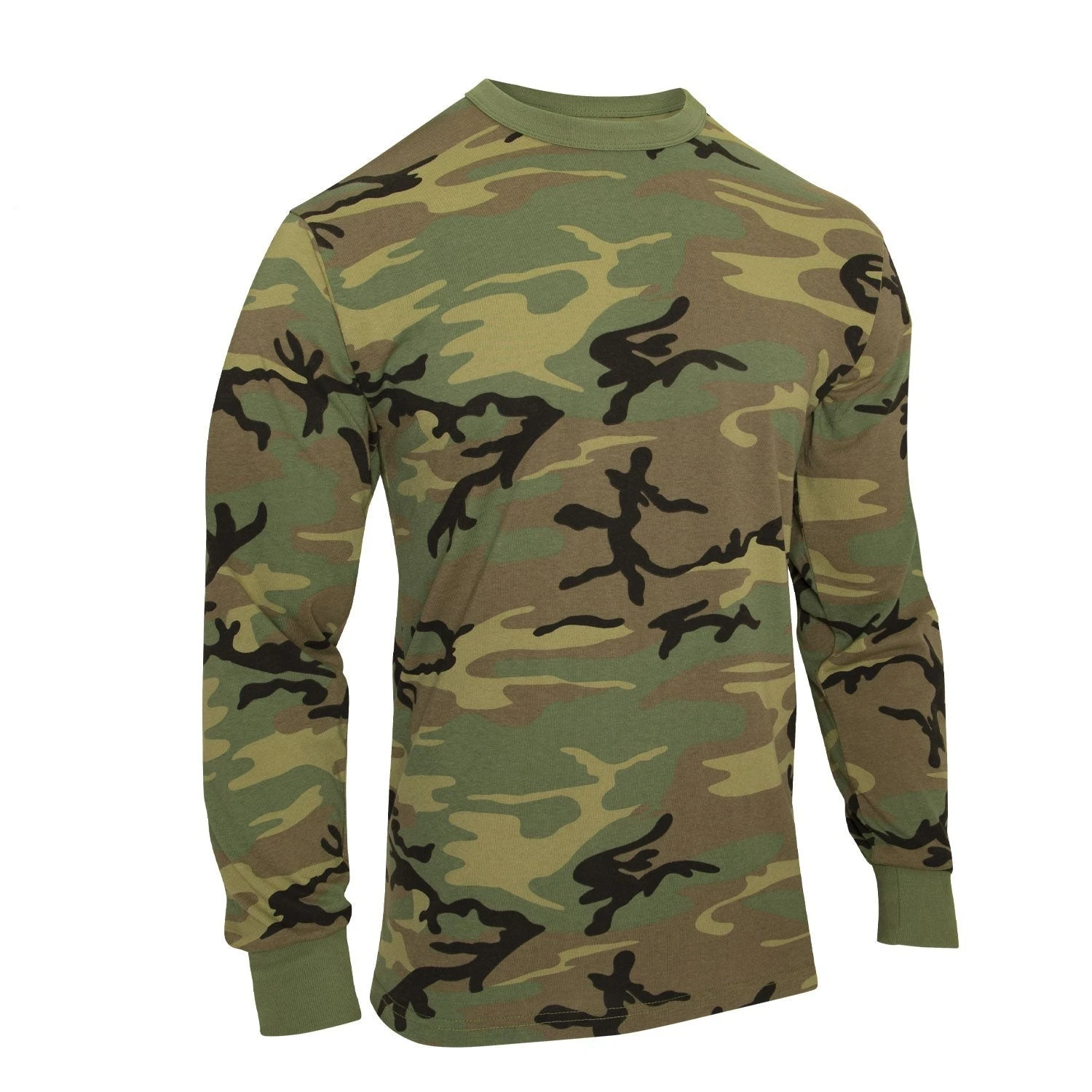 Rothco Long Sleeve Vintage T-Shirt - Woodland Camo 1 Rothco Long Sleeve Vintage T-Shirt - Woodland Camo