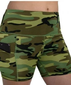 Rothco Women's Camo Workout Performance Legging Shorts - Woodland Camo