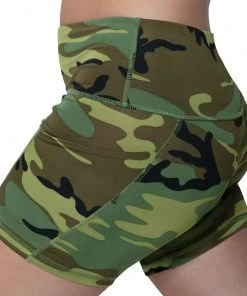 Rothco Women's Camo Workout Performance Legging Shorts - Woodland Camo