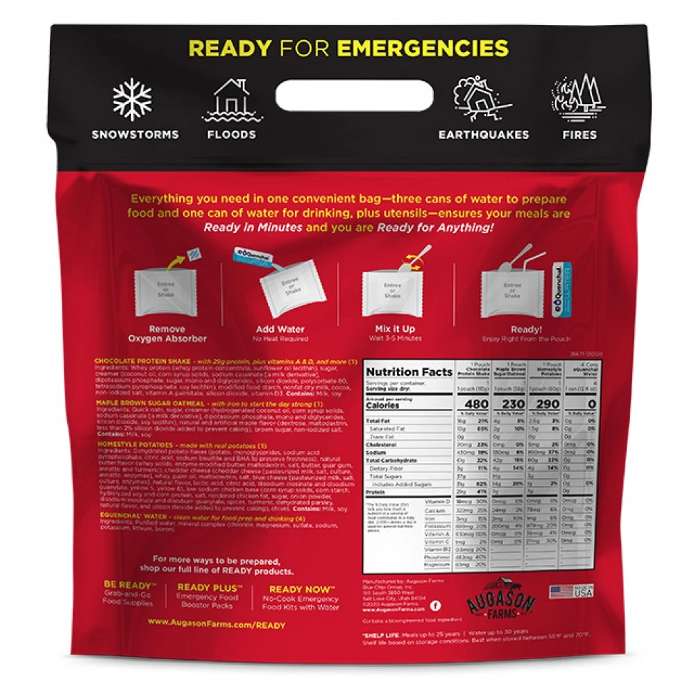 AUGASON FARMS READY NOW 24-Hour 1-Person Food & Water Supply (Homestyle) Food & Food Storage 2 AUGASON FARMS READY NOW 24-Hour 1-Person Food & Water Supply (Homestyle) Food & Food Storage