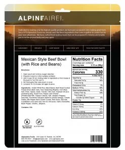 AlpineAire Mexican Style Beef Bowl (with Rice And Beans)