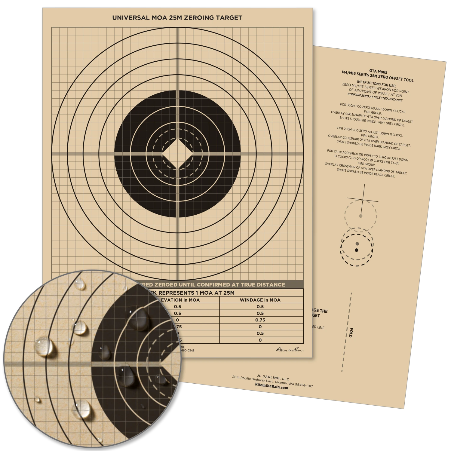 Camping & Hunting Rite In The Rain Weatherproof 25 Meter Target- 100 Pack 1 Camping & Hunting Rite In The Rain Weatherproof 25 Meter Target- 100 Pack