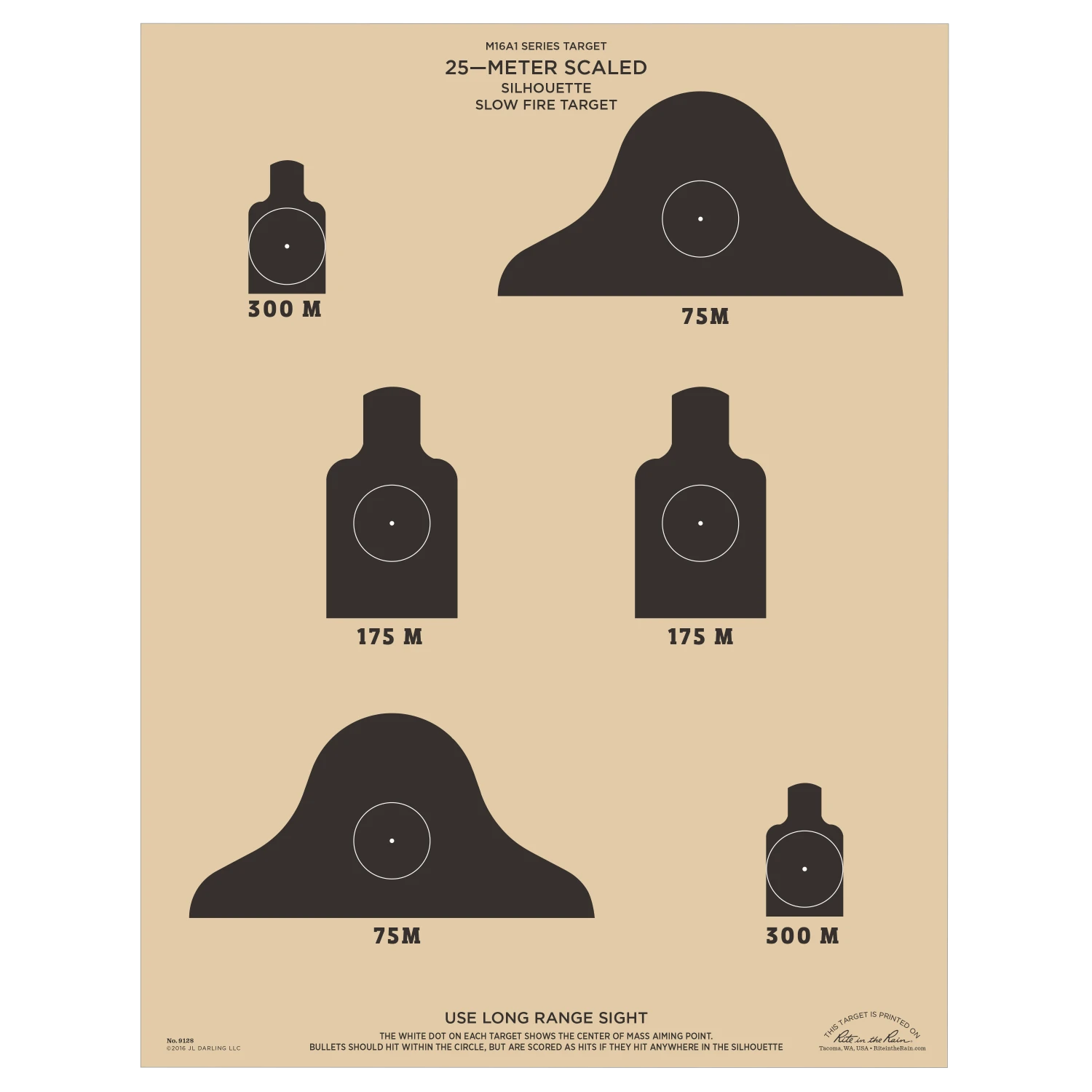 Rite In The Rain Weatherproof 25m Slow Fire Qualification Targets - 10 Pack 2 Rite In The Rain Weatherproof 25m Slow Fire Qualification Targets - 10 Pack