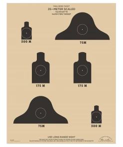 Rite In The Rain Weatherproof 25m Slow Fire Qualification Targets - 100 Pack