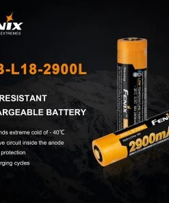 Fenix Lights FENIX ARB-L18 2900L COLD RESISTANT RECHARGEABLE 18650 BATTERY