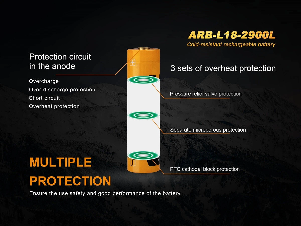 Fenix Lights FENIX ARB-L18 2900L COLD RESISTANT RECHARGEABLE 18650 BATTERY 5 Fenix Lights FENIX ARB-L18 2900L COLD RESISTANT RECHARGEABLE 18650 BATTERY