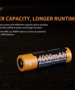 FENIX ARB-L21 4000P HIGH DRAW 21700 LI-ION RECHARGEABLE BATTERY Fenix Lights