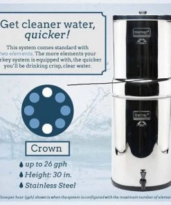 Crown Berkey Water Filter (6 Gal) With 6 Filters