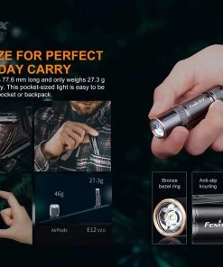 FENIX E12 V2.0 160 LUMENS AA EDC FLASHLIGHT