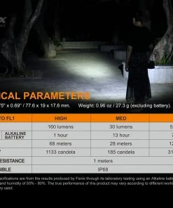 FENIX E12 V2.0 160 LUMENS AA EDC FLASHLIGHT