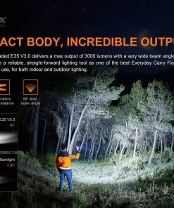 Flashlights FENIX E35 V3.0 3000 LUMENS RECHARGEABLE FLASHLIGHT