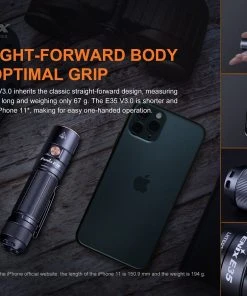 Flashlights FENIX E35 V3.0 3000 LUMENS RECHARGEABLE FLASHLIGHT