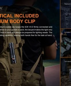 Flashlights FENIX E35 V3.0 3000 LUMENS RECHARGEABLE FLASHLIGHT