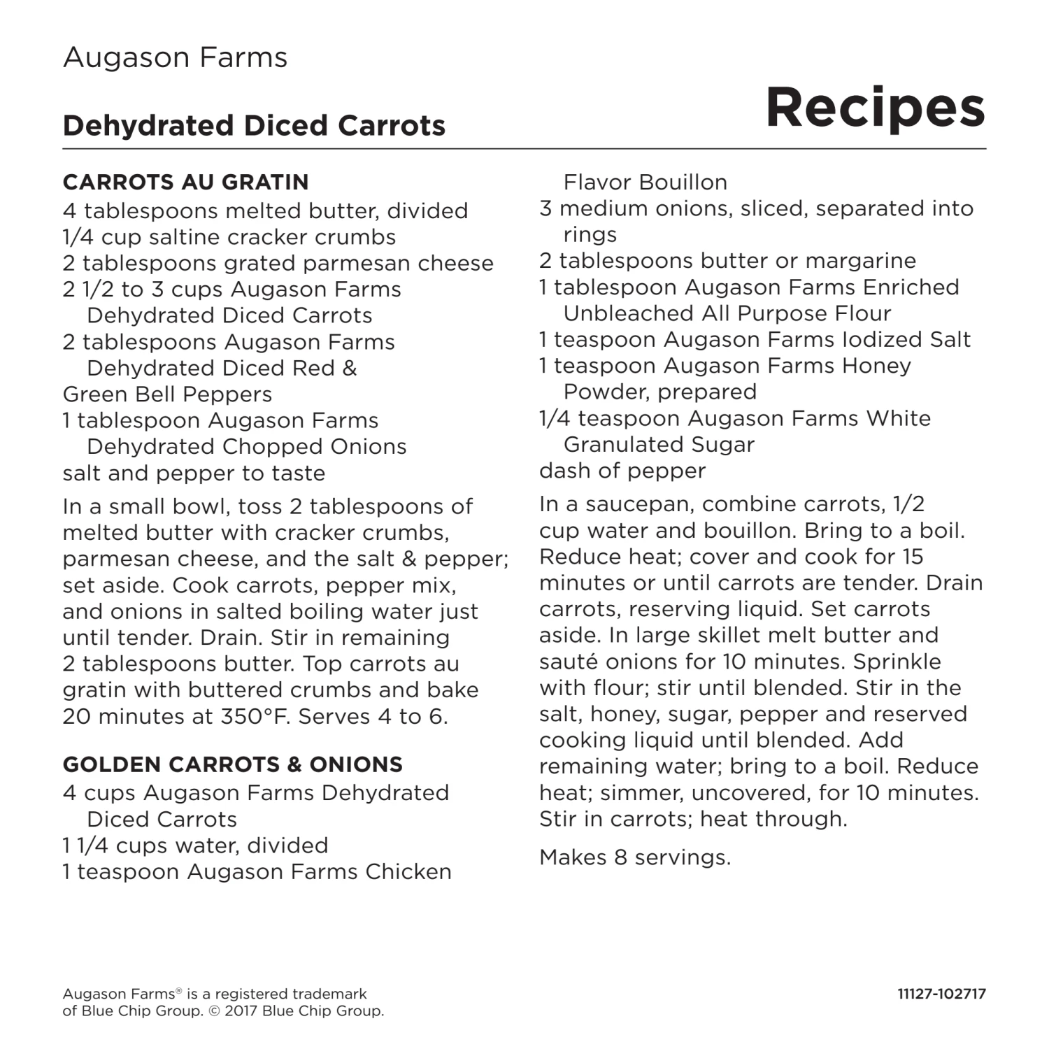 Augason Farms Dehydrated Diced Carrots Food & Food Storage 10 Augason Farms Dehydrated Diced Carrots Food & Food Storage