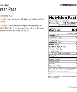 Emergency Essentials Freeze-Dried Green Peas Large Can