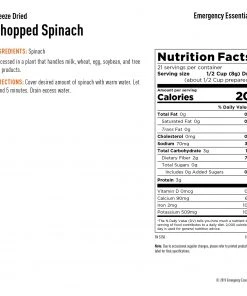 Food & Food Storage Emergency Essentials Freeze-Dried Chopped Spinach Large Can