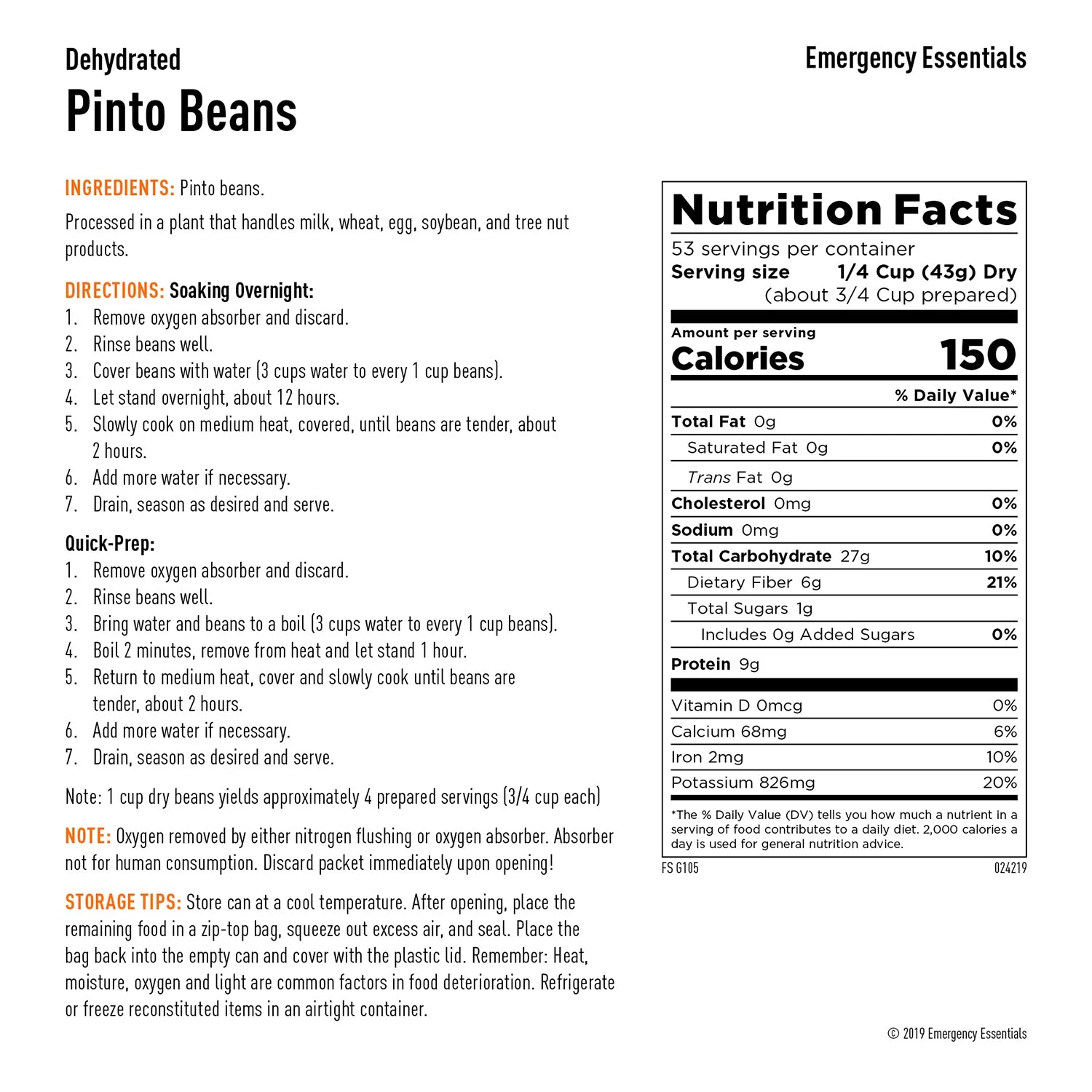 Emergency Essentials Pinto Beans Large Can 2 Emergency Essentials Pinto Beans Large Can