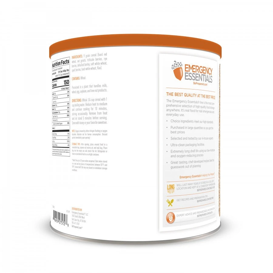 Food & Food Storage Emergency Essentials 9-Grain Cereal - Large Can 2 Food & Food Storage Emergency Essentials 9-Grain Cereal - Large Can