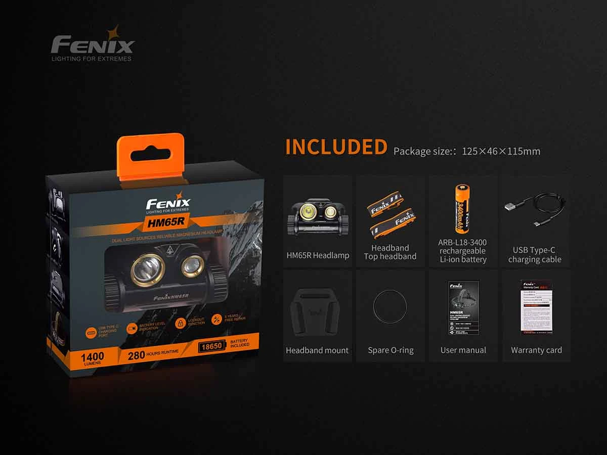 Fenix HM65R Rechargeable Headlamp + E-Lite Combo Headlamps 12 Fenix HM65R Rechargeable Headlamp + E-Lite Combo Headlamps