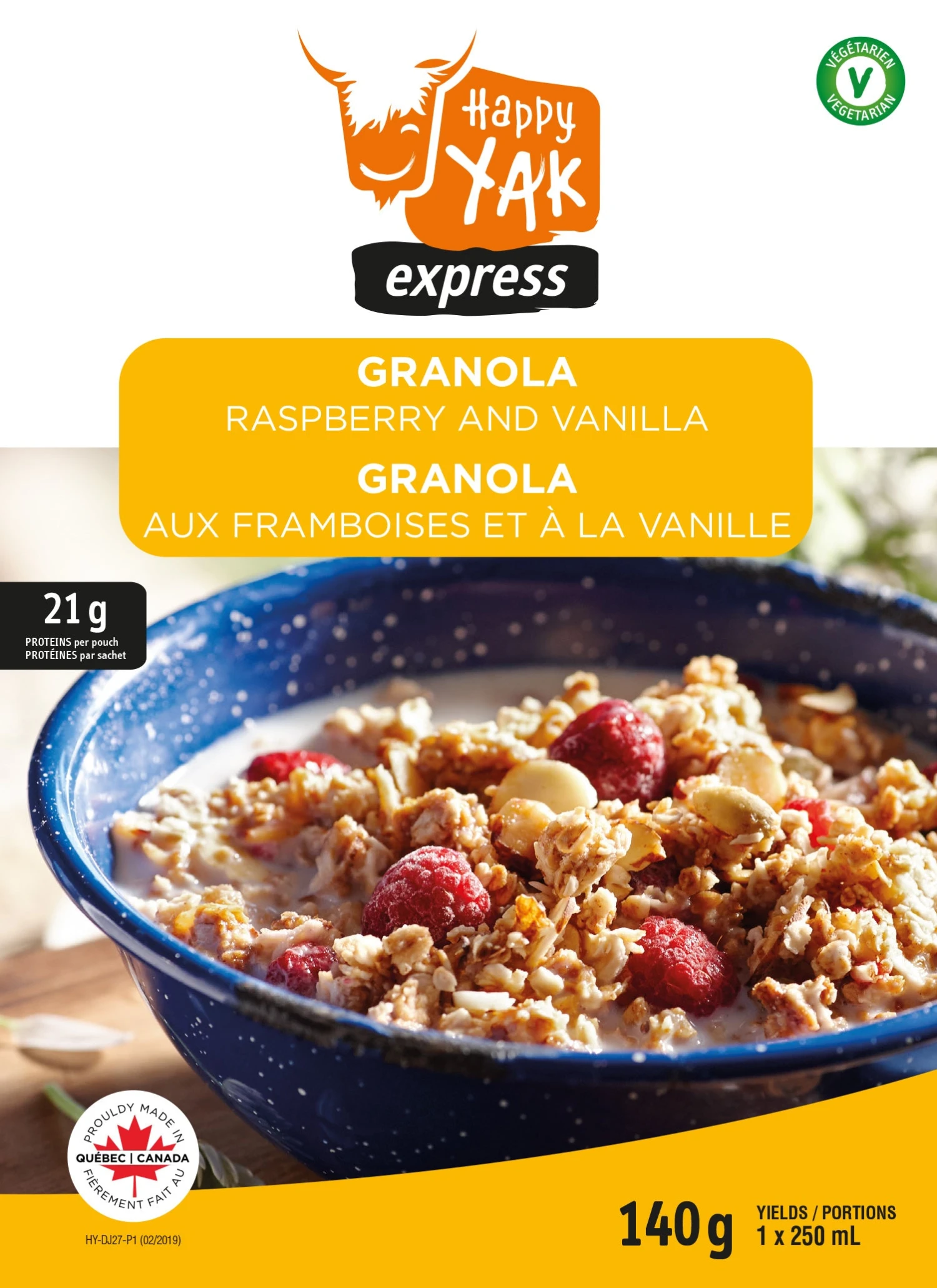 HAPPY YAK GRANOLA RASPBERRY AND VANILLA 1 HAPPY YAK GRANOLA RASPBERRY AND VANILLA