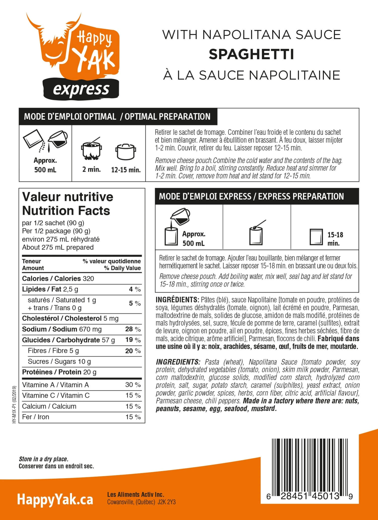 HAPPY YAK SPAGHETTI WITH NEAPOLITAN SAUCE 2 HAPPY YAK SPAGHETTI WITH NEAPOLITAN SAUCE