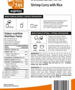 HAPPY YAK SHRIMP CURRY WITH RICE