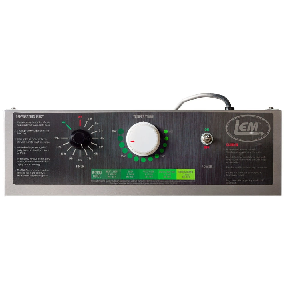 LEM BIG BITE STAINLESS STEEL DEHYDRATOR WITH 12 HOUR TIMER Food & Food Storage 4 LEM BIG BITE STAINLESS STEEL DEHYDRATOR WITH 12 HOUR TIMER Food & Food Storage