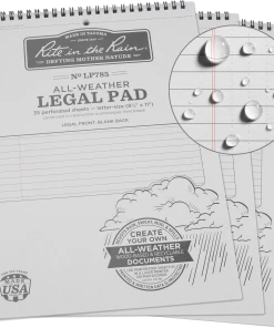 Waterproof Notebooks Rite In The Rain Weatherproof Legal Pad, 8.5 In. X 11 In. - 3 Pack