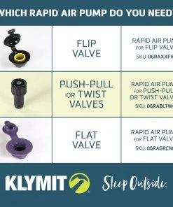 Klymit Rapid Air Pump For Push-Pull Valve Gear