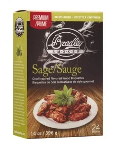 Bradley Smoker Wood Bisquettes, Premium Sage Flavor 24Pk