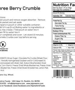 AlpineAire Three Berry Crumble Dessert Backpacking Meals