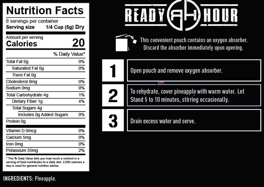 Ready Hour Freeze-Dried Pineapple Case Pack 4 Ready Hour Freeze-Dried Pineapple Case Pack
