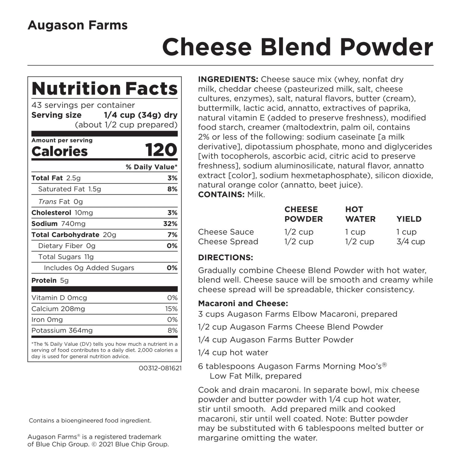 Food & Food Storage Augason Farms Cheese Blend Powder 9 Food & Food Storage Augason Farms Cheese Blend Powder