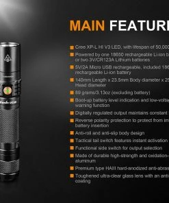 FENIX UC35 V2.0 1000 LUMENS COMPACT RECHARGEABLE FLASHLIGHT