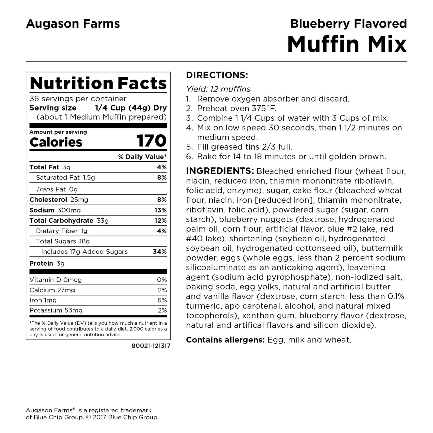 Augason Farms Blueberry Muffin Mix 3 Augason Farms Blueberry Muffin Mix