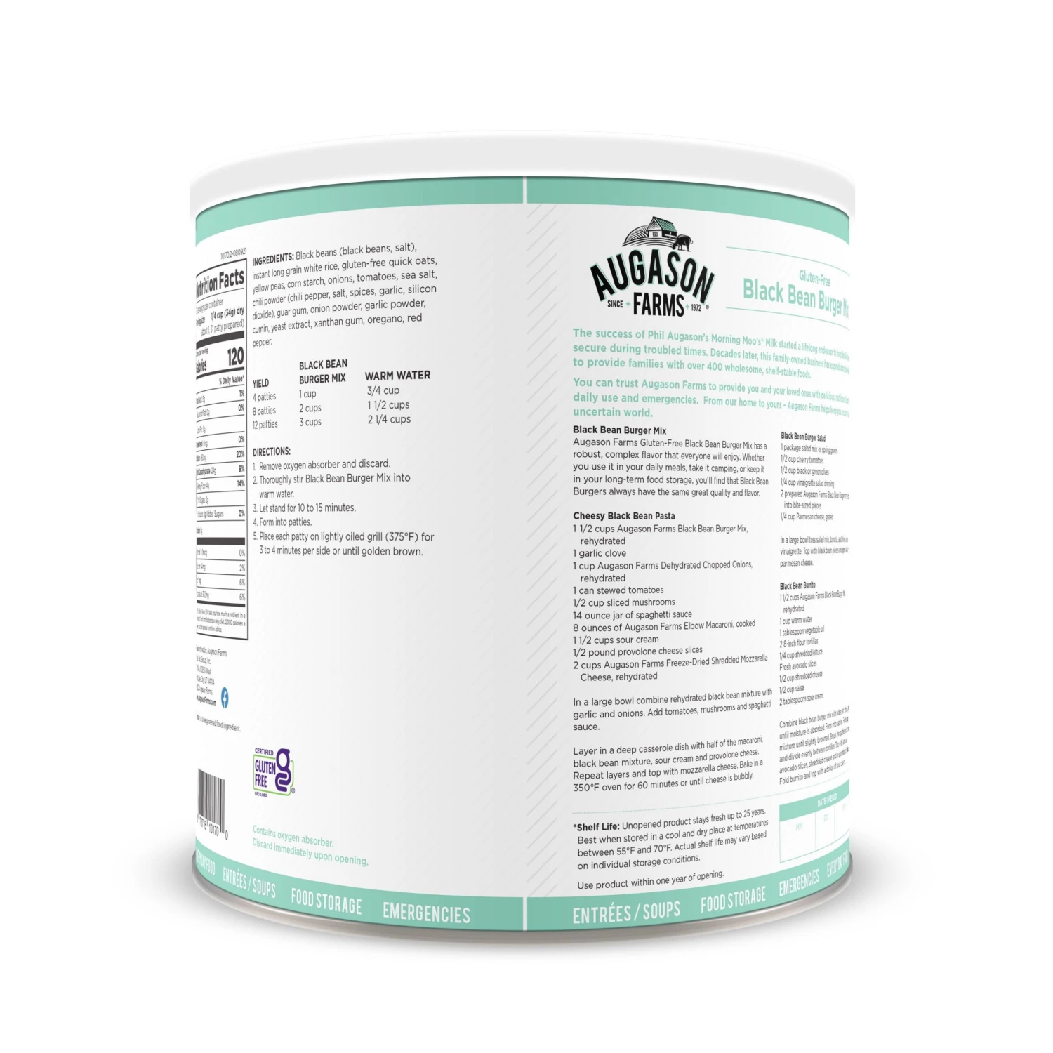 Food & Food Storage Augason Farms Black Bean Burger 2 Food & Food Storage Augason Farms Black Bean Burger