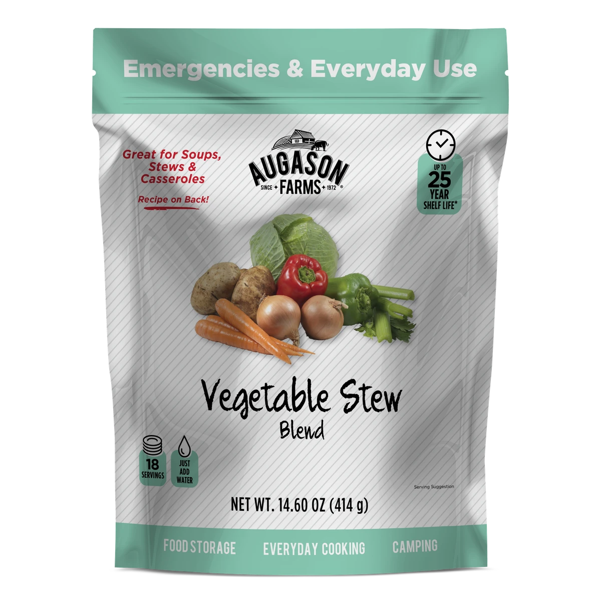 Augason Farms Vegetable Stew Blend Pouch Food & Food Storage 1 Augason Farms Vegetable Stew Blend Pouch Food & Food Storage