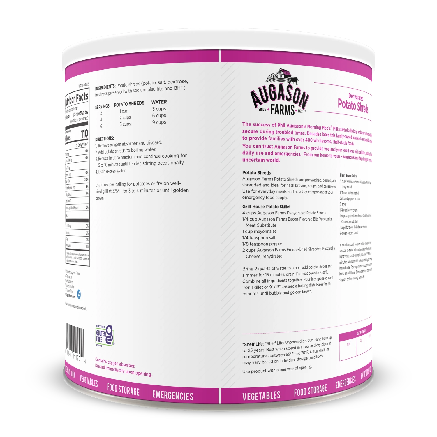 Food & Food Storage Augason Farms Dehydrated Potato Shreds 2 Food & Food Storage Augason Farms Dehydrated Potato Shreds