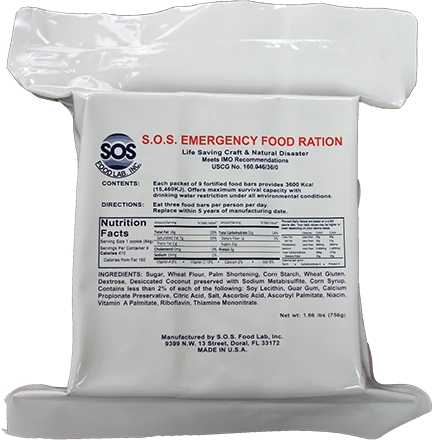 SOS Food Lab Inc SOS Emergency Ration Bar Case 20 Rations - 3600 Kcal 2 SOS Food Lab Inc SOS Emergency Ration Bar Case 20 Rations - 3600 Kcal
