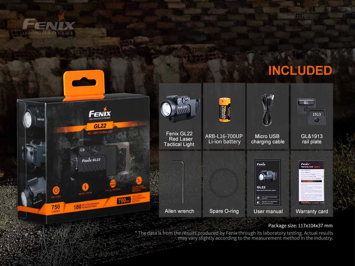 FENIX GL22 750 LUMENS TAC LIGHT WITH RED LASER SIGHT - 750 LUMENS Flashlights 7 FENIX GL22 750 LUMENS TAC LIGHT WITH RED LASER SIGHT - 750 LUMENS Flashlights