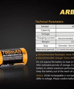 Fenix Lights FENIX ARB-L16 700 16340 LI-ION RECHARGEABLE BATTERY 11 Fenix Lights FENIX ARB-L16 700 16340 LI-ION RECHARGEABLE BATTERY