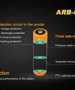 FENIX ARB-L18 2600 18650 LI-ION RECHARGEABLE BATTERY 12 FENIX ARB-L18 2600 18650 LI-ION RECHARGEABLE BATTERY
