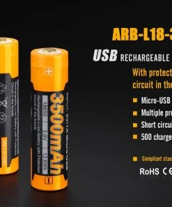 Fenix Lights Fenix ARB-L18 3500U 18650 Li-ion Build-In USB Charging Port Rechargeable Battery