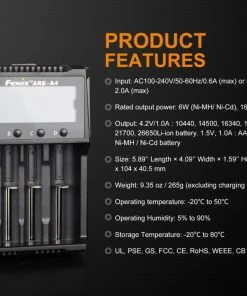 FENIX ARE-A4 SMART BATTERY CHARGER Fenix Lights 16 FENIX ARE-A4 SMART BATTERY CHARGER Fenix Lights