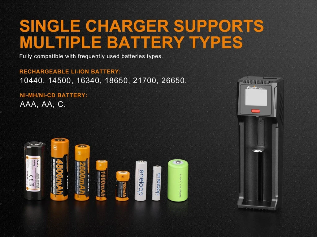 Fenix ARE-D1 Single Bay Smart Battery Charger Fenix Lights 4 Fenix ARE-D1 Single Bay Smart Battery Charger Fenix Lights
