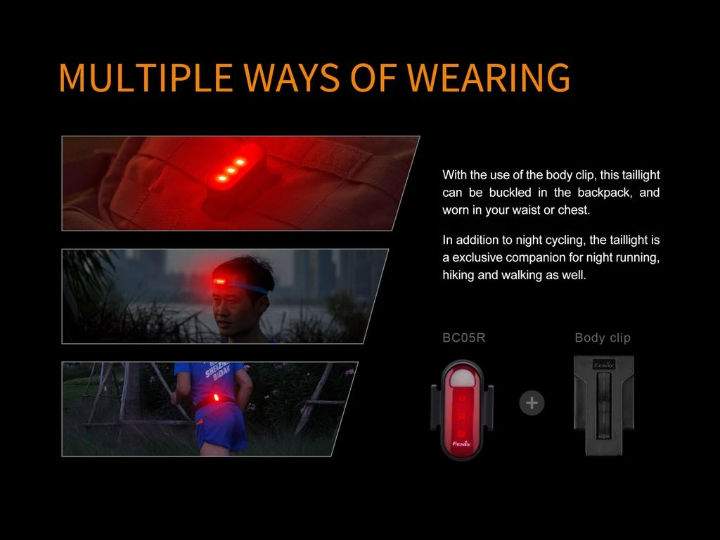 Gear Fenix BC05R Rechargeable Bicycle Tail Light 8 Gear Fenix BC05R Rechargeable Bicycle Tail Light