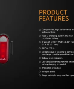 Gear Fenix BC05R Rechargeable Bicycle Tail Light 26 Gear Fenix BC05R Rechargeable Bicycle Tail Light