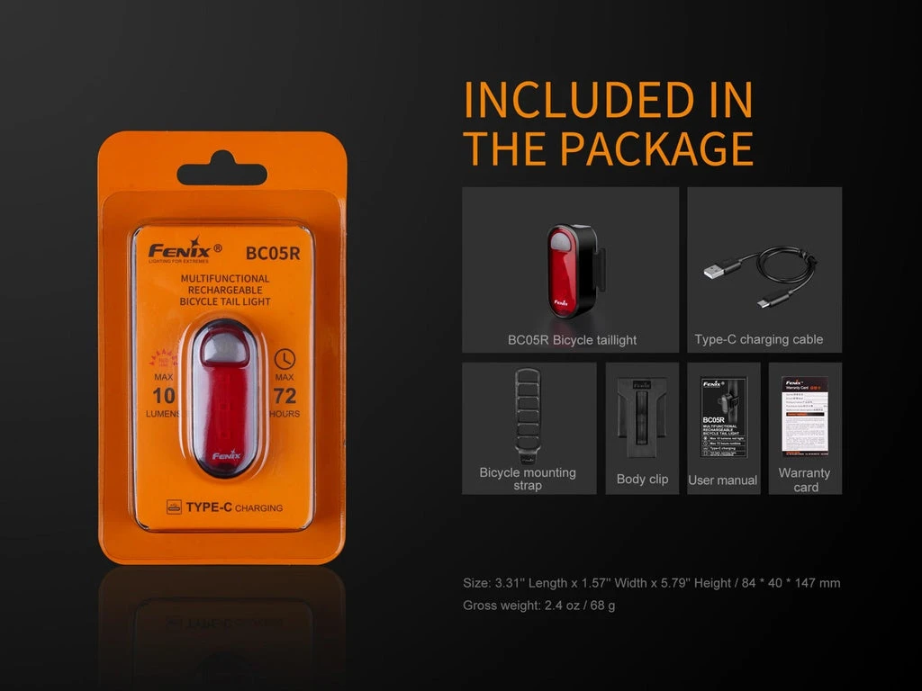 Gear Fenix BC05R Rechargeable Bicycle Tail Light 14 Gear Fenix BC05R Rechargeable Bicycle Tail Light