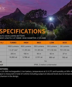 Fenix E30R 1600 Lumens Extreme Output Compact Rechargeable Flashlight