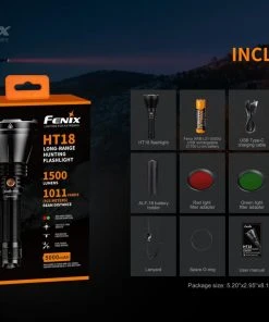 FENIX HT18 1500 LUMENS LONG RANGE FLASHLIGHT